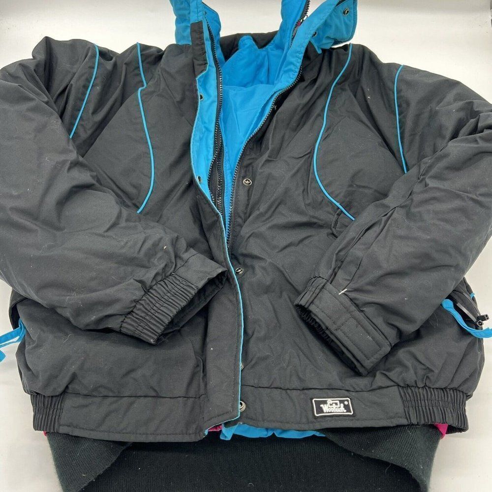 Woolrich VTG Black Nylon Lined Winter Coat Jacket Snow Ski Woman medium